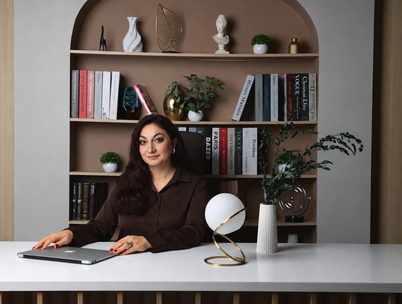 Lilit Saribekyan at her desk
